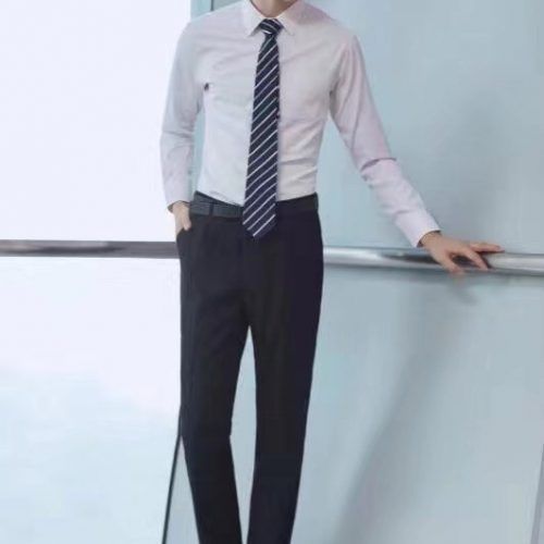 高档细斜纹白粉蓝短袖138款(11F4)