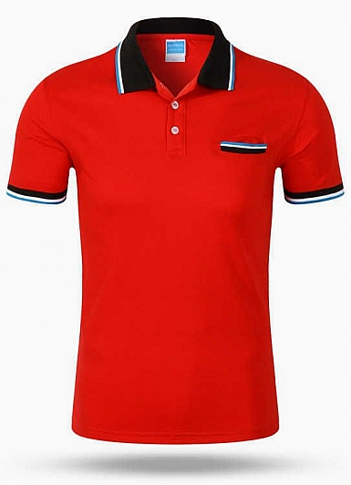 CF121 纯棉撞色间色口袋款翻领