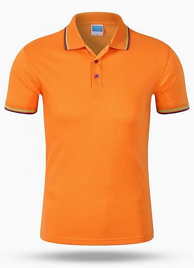 CF122 纯棉撞色间色口袋款翻领