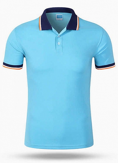 CF123 纯棉撞色间色翻领