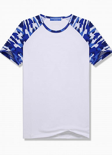 2206#莫代尔迷彩插肩短袖