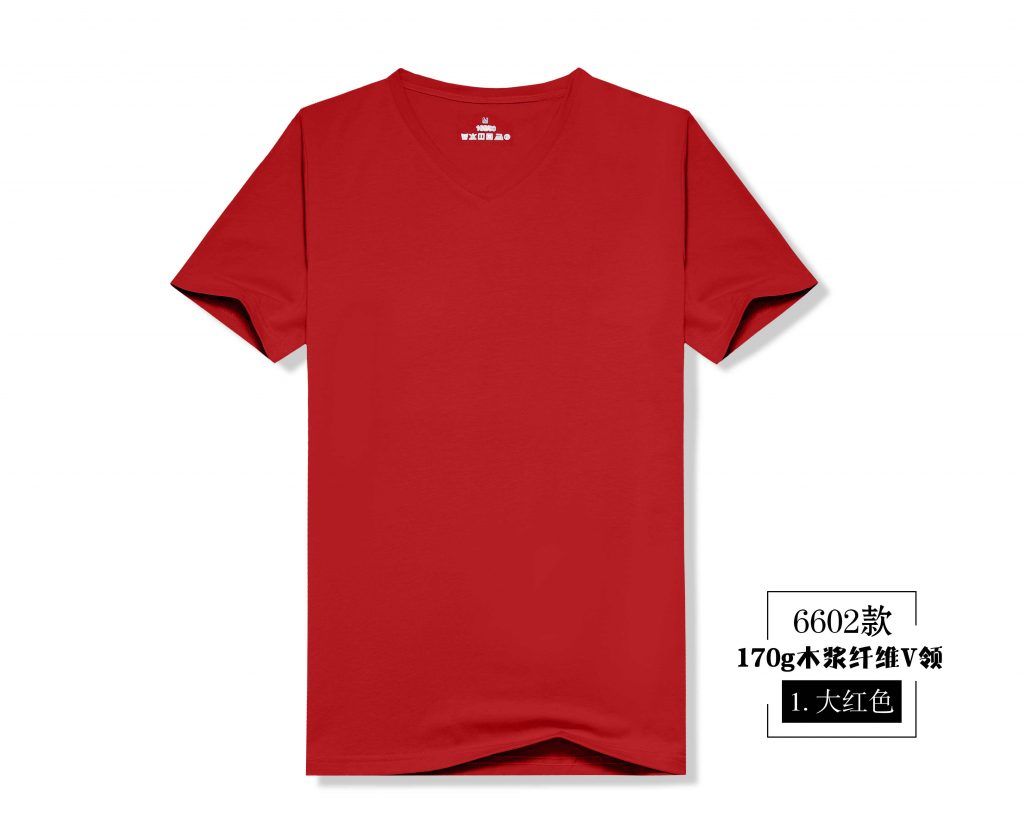 6602#木浆纤维V领短袖