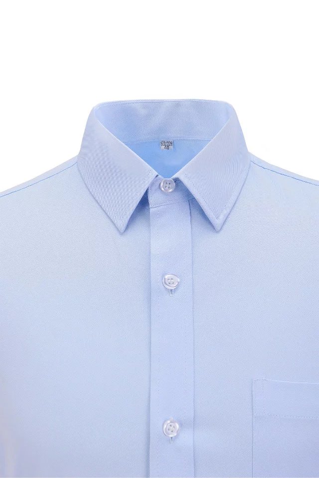 高档细斜纹白粉蓝短袖138款(11F4)