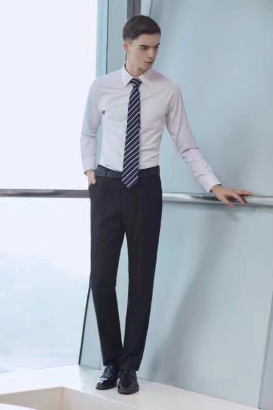 高档细斜纹白粉蓝短袖138款(11F4)