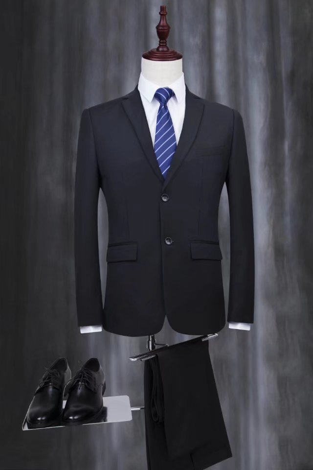 122#高档藏蓝细斜纹西服 细节图(6A1F)