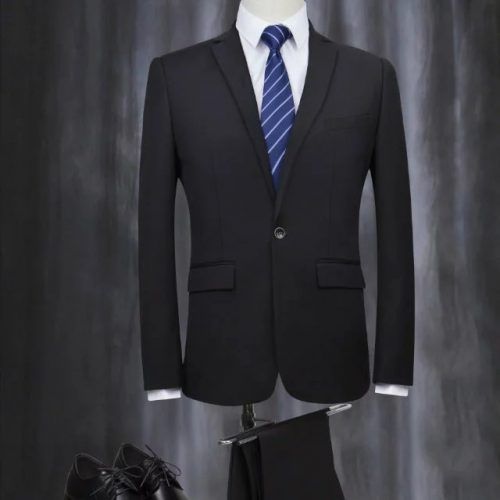 男士韩版细斜纹单扣套装(2A63)