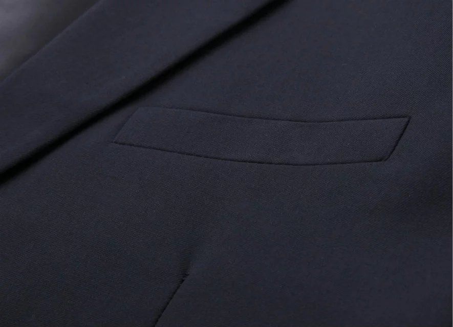 122#高档藏蓝细斜纹西服 细节图(6A1F)