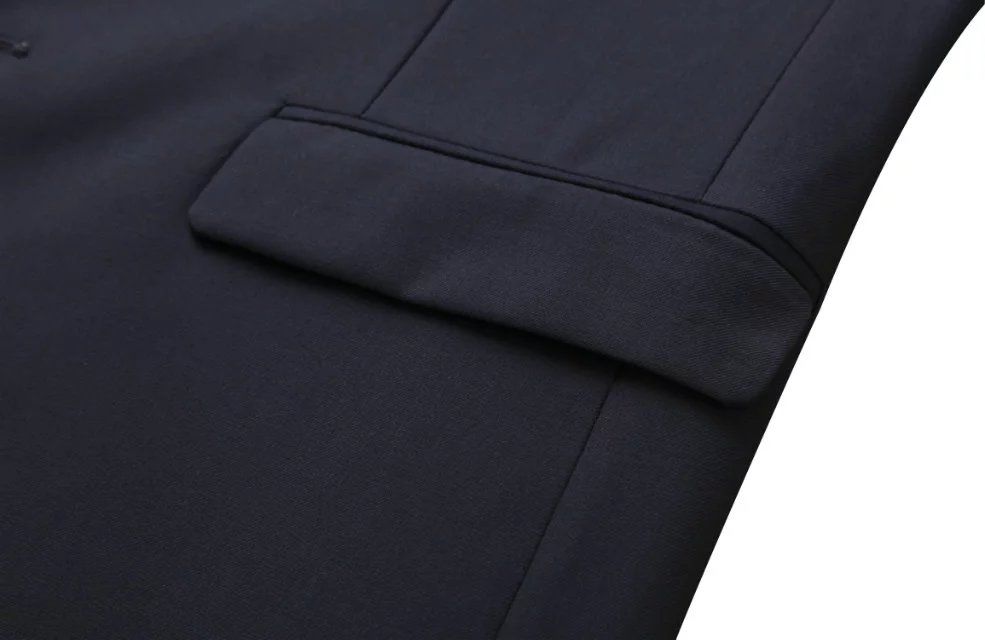 122#高档藏蓝细斜纹西服 细节图(6A1F)