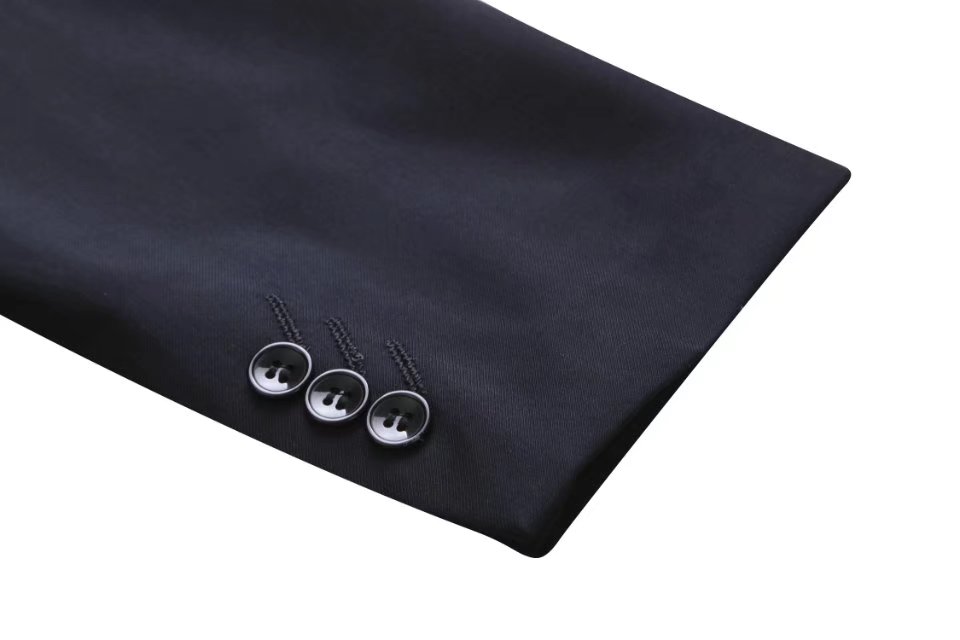 122#高档藏蓝细斜纹西服 细节图(6A1F)