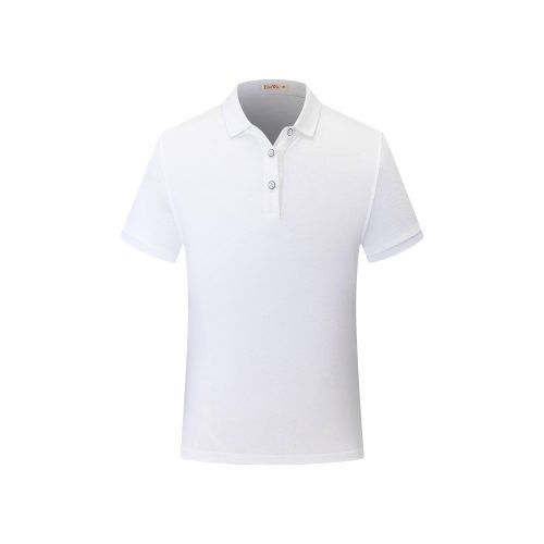高端纯色polo（1818型号立体文字纽扣白色）