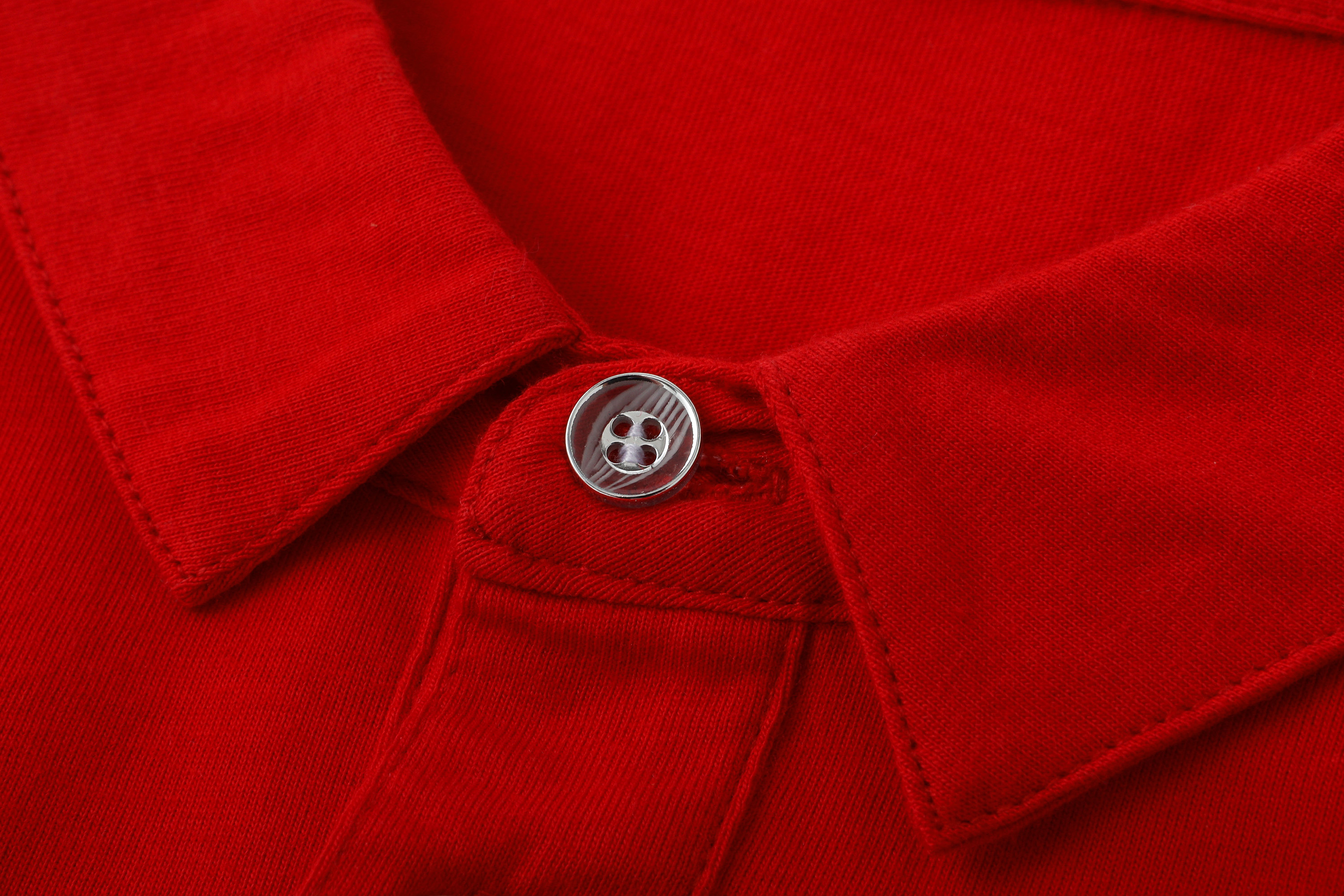 高端纯色polo定制（1838款透明纽扣）26支 精梳紧密纺长绒棉平纹180G