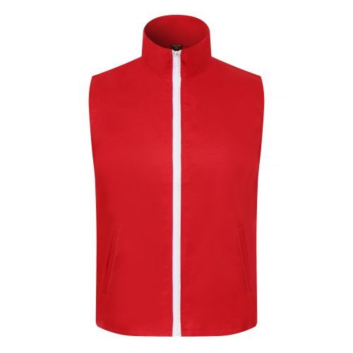 单层白拉链翻领马甲VM003